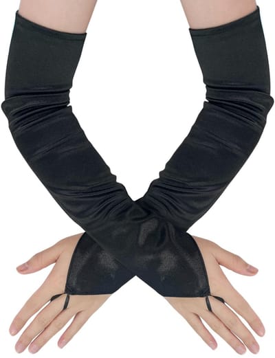 Dailygoods- Haakhandschoenen 58 cm - Vingerloze Handschoenen - Dames Operahandschoenen - Zwarte Vingerhandschoenen - Hoge Elasticiteit - Licht en Ademend