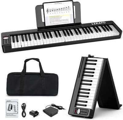 Draagbare 61 Toetsen Elektrische Piano - Inklapbaar, Met MIDI-Versterker, Voor Beginners En Volwassenen