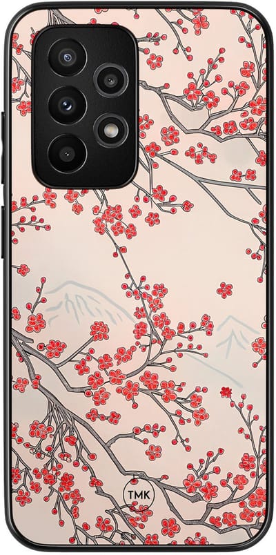 Hoesje geschikt voor Samsung Galaxy A53 - Blossom - Roze - TPU case - Bloemen - Hardcase zwart telefoonhoesje