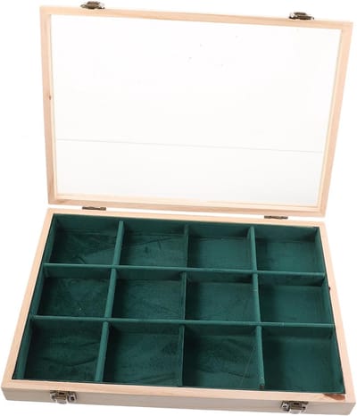 Sieraden Vitrinekast - Sieraden Organizer - Thuis Opbergen - Ruime Opzet - 35 cm Breed - Groen