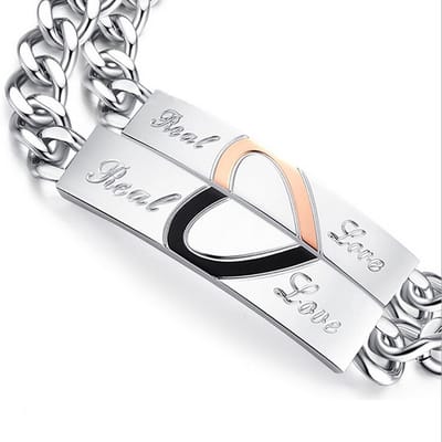 Real Love - Leuke Armband set voor Hem en Haar - Koppelset - Relatieset - Relatie Cadeau - Relatie Geschenk - Valentijnsdag - Valentijn Cadeautje voor Mannen