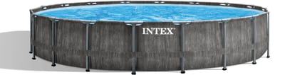Intex Prism Frame™ Greywood Premium Pool Set - Opzetzwembad - Ø 549 x 122 cm met filterpomp