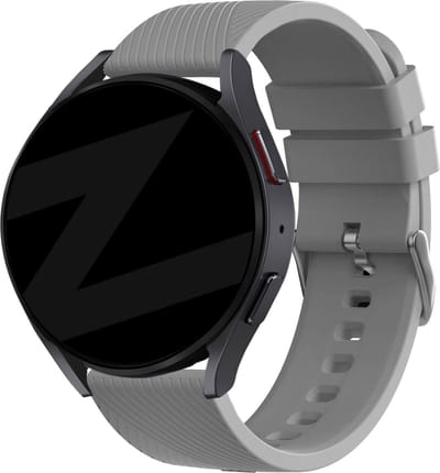 Bandz universeel 20mm siliconen band 'Deluxe' geschikt voor Samsung Galaxy Watch Active 1/2 40 & 44mm / Watch 1 42mm / Watch 3 41mm / Gear Sport / Polar Ignite 1-2-3 / Unite / Pacer - Hoogwaardig siliconen materiaal - grijs