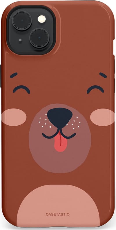 Casetastic hoesje geschikt voor Apple iPhone 15 Plus - MagSafe - Dubbellaagse bescherming - Knuffelkopjes beer - Fashion Case - Terracotta Taupe