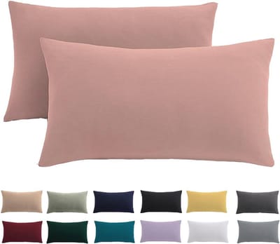 Thijox - Kussensloop 40 x 80 cm Set van 2, Roze Hoofdkussensloop, 100% Microvezel, Strijkvrij en Kreukvrij met Ritssluiting voor Comfortabel Slapen
