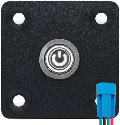 ProRide Metalen drukschakelaar Inbouwpaneel 12V ON-OFF - 12mm - met Aansluitkabel - 12V/24V - LED indicatie Wit