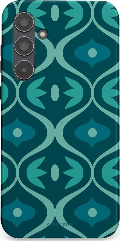 Casetastic hoesje geschikt voor Samsung Galaxy A55 - Dubbellaagse bescherming - Decoratief Blauwgroen - Fashion Case - Petrol