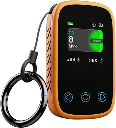 CO2 Monitor - Luchtkwaliteit Sensor - Binnenklimaat Meten - 3-in-1 Meting - 135x97x30mm - Oranje