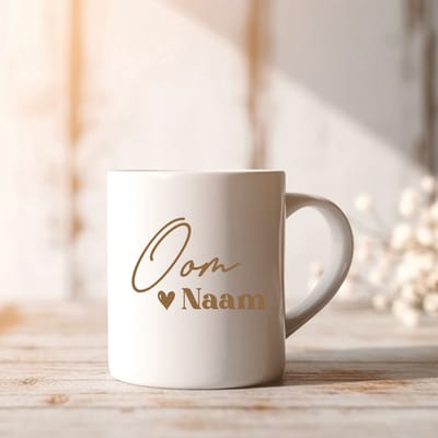 Mok Oom - Persoonlijk cadeau voor Oom met naam - graag gelijk de naam doorgeven na je bestelling - Leuke aankondiging van jullie zwangerschap