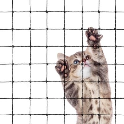 Balkonnet Katten - Veiligheidsnet Kat - Huisdieren Beveiligen - Extra Sterk Staaldraad - 3 x 10 m - Zwart