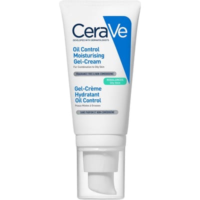 CeraVe Hydraterende Oil Control Gel-Crème - Gemengde tot Vette Huid - Met 3 Essentiële Ceramiden, Niacinamide en Hyaluronzuur - 52ml