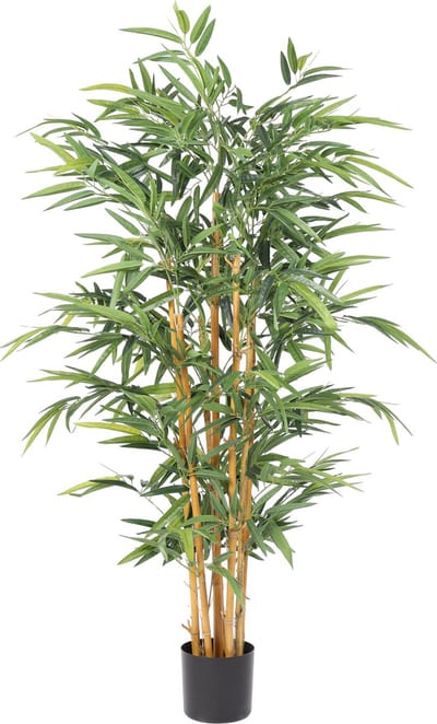 Kunst Bamboe Plant Deluxe – 155 cm – High Density – Echte Bamboe Stammen – In Pot