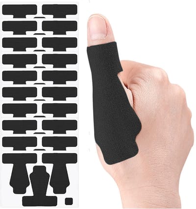 30 stuks kinesiologietape voor duim, zelfklevende duimafdekkingsstickers, rekbare atletische tape, ademende latexvrije banden, duurzame duimtape voor sport en langdurige ondersteuning (zwart)