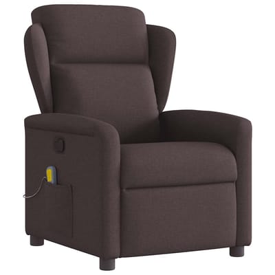 vidaXL - Massagestoel - verstelbaar - stof - donkerbruin