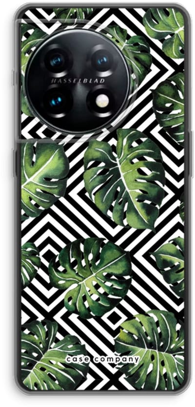 Case Company® - Hoesje geschikt voor OnePlus 11 hoesje - Geometrische jungle - Soft Cover Telefoonhoesje - Bescherming aan alle Kanten en Schermrand