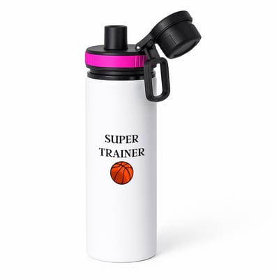 Hacebo® - Super trainer waterfles met draaidop roze - Sport - coach - basketbal - Trainer - geschenk - verjaardag - love gift - water fles - 850ML