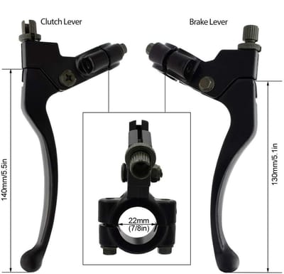 Dailygoody - Universele Motorfiets Koppelingsremhendels - Staallegering Handvat - Duurzaam en Weerbestendig - Zwart - Geschikt voor Crossmotor en ...