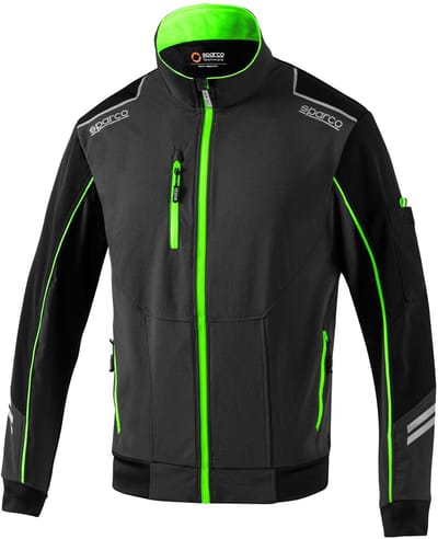 Sparco Light-Shell Jas Tech Austin Softshell Jas - Zwart — Oranje — XS