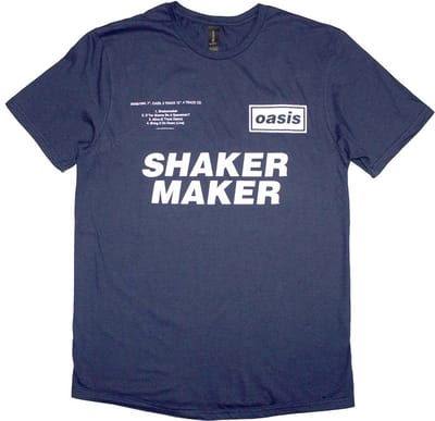 Oasis - Shakermaker Tracklisting Heren Tshirt - S - Donkerblauw