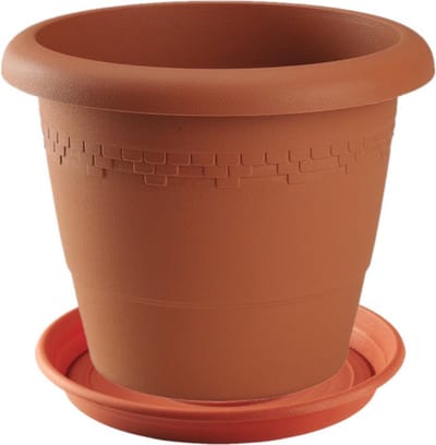 Hega Hogar bloempot met onderschaal - rond - diameter 50 cm - polypropyleen - binnen en buiten