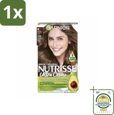 1 x Garnier - Nutrisse Ultra Crème 6 - Haarkleuring - Natuurlijk Donkerblond - Intens Voedend - Permanente Kleur- Haarkleur - Haarverf - Permanent Kleur - Grijsdekking - Voedend Haarverf