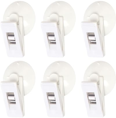 Dailygoods- Zuignapclips 6 Stuks - Vaste Clips - Parkeerkaartclips - Transparante Autoclips - Multifunctioneel - ABS Materiaal - Zuignaphouder