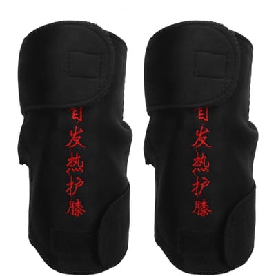 2 stuks Verwarmde Kniebrace Wraps Ademend Verstelbaar Warmhouden Magneet Verwarming Kniebeschermers