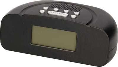 Zwarte wekkerradio / alarmklok 20 cm - Slaapkamer - Wekkers/klokken op USB/batterijen