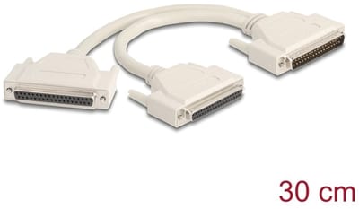 Delock Adapter Y-Cable Splitter D-Sub 37 pin male to 2 x D-Sub 37 pin female with screws 30 cm