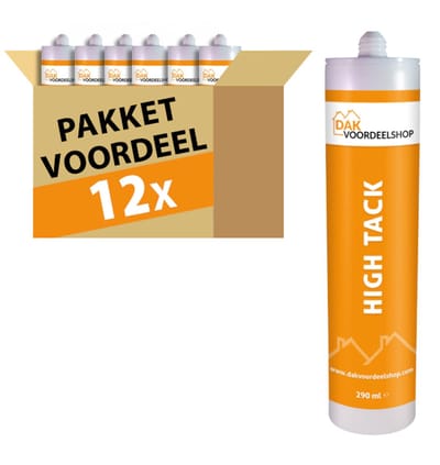Dakvoordeelshop 12 stuks High Tack Kit 290 ml (zwart) - pakketvoordeel