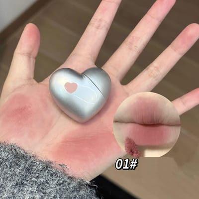 Zwart Zilver Hart Lippenstift Fluwelen Matte Lip Modder Klei Lipgloss Vloeibare Lip Tint Crème Pigment Langdurige Zijdezachte Lippen Cosmetica gray