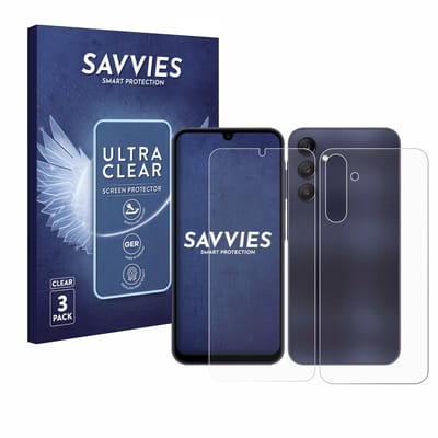 Savvies - Screenprotector voor Samsung Galaxy A25 5G (Voor+Achter) - Folie Beschermfolie transparant 6 Stuks