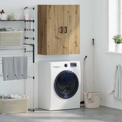vidaXL - Wandkast - Artisan - Eiken - 69,5 - x - 34 - x - 90 - cm - Bewerkt - hout