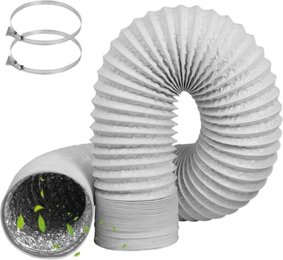 Flexibele Afvoerslang 150 mm Diameter, 3 Meter - PVC Aluminium Ventilatiebuis inclusief Slangklemmen