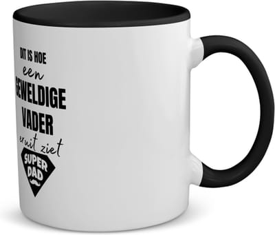 Akyol - dit is hoe een geweldige vader eruit ziet koffiemok - theemok - zwart - Vader - papa - vaderdag - cadeau - verjaardag - kado - 350 ML inhoud