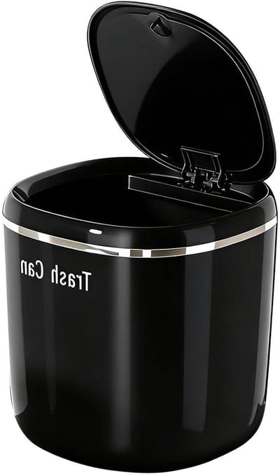 Afvalemmer Bureau - Prullenbak Tafel - Netjes Werken - Contactloos Deksel - 2.6 Liter - Zwart