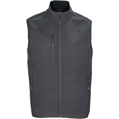 SOLS Heren Falcon Softshell Bodywarmer met rits (Houtskool Grijs Effen)