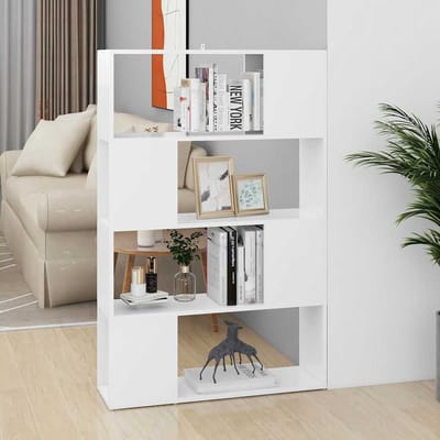 vidaXL - Boekenkast/kamerscherm - 80x24x124,5 - cm - bewerkt - hout - wit