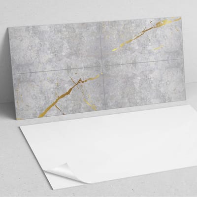 Coloray Wandpanelen Zelfklevend - Elegant marmerpatroon PVC Wandpaneel - 100 cm x 50 cm - Grijs Wandbekleding Zelfklevend - 1 stuk - Texturen Wandpanelen Zelfklevend - Keuken Wandpanelen - Wandpanelen Badkamer