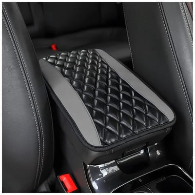 Dailygoody - Lederen Auto-Armsteunkussen - Comfortabel en Waterdicht - Grijs - Auto Accessoires - Geschikt voor SUV's en Bestelwagens