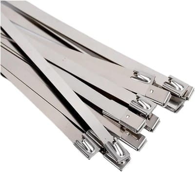Metalen Kabelbinders - Roestvrij Staal - Kabelbeheer Buiten - Zelfborgend Ball Lock - 10 x 700 mm - Zilver