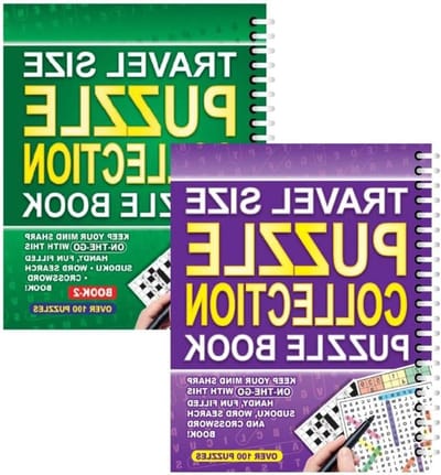 Puzzel Boek - Breinbrekers Collectie - Reizen Ontspanning - 3-in-1 Spel - A5 Formaat Set 2 - Multicolor
