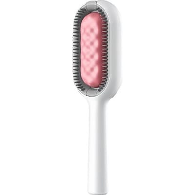 Huisdier Knopen Verwijderaar Massage Afgeronde Tanden Multifunctionele Kattenhaar Verwijderingskam voor Verzorging Kort Long Haired Comb Pink (No Wet Wipes) white