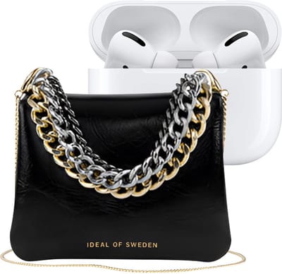 IDEAL OF SWEDEN, Hoesje geschikt voor Apple AirPods Alle Generaties - Edge Series met Afneembare Schouderband, Zwart