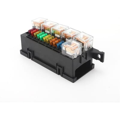 11-road zekeringkast relaishouder 6 relais 80A 12V auto vrachtwagen marine boot universeel gray