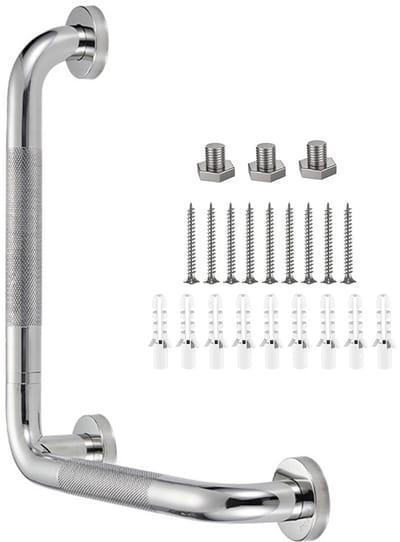 Handgreep Hoekvorm 90° voor Bad Of Douche - RVS - L-Vormige Handgreep - 300 X 400 mm - Zilver