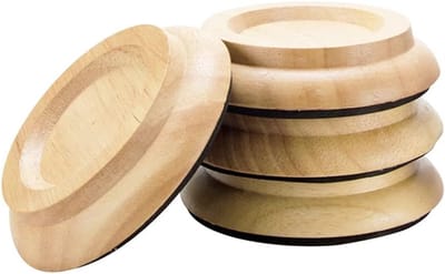 Set van 4 Vloerbeschermers voor Piano en Meubels, Houten Caster Cups en Coasters, Natuurlijke Eik, Bescherming tegen Krassen en Schade