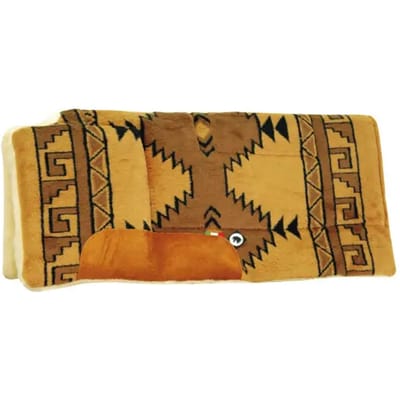 Verhoogd zadeldekje voor paard, 100% wol, open schoft Burioni western