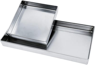 Lekbak Wasmachine - Wateropvangbak Vloerbescherming - Apparaten Beschermen - Roestvrij Staal 304 - 80 x 30 x 5 cm - Zilver