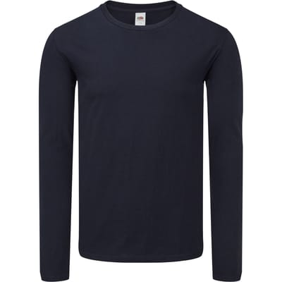 Fruit of the Loom Heren Iconic 150 Classic T-shirt met lange mouwen (Deep Navy)